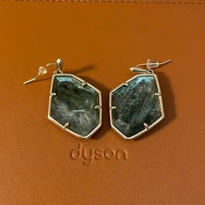 Kendra Scott Green Stone Drop Earrings